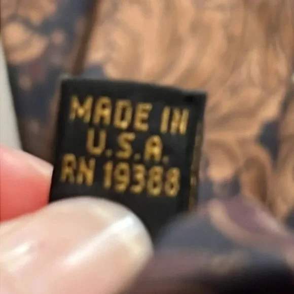 Vintage Woodward Men's Brown Floral All Silk Tie Made in U.S.A. - Picture 4 of 8